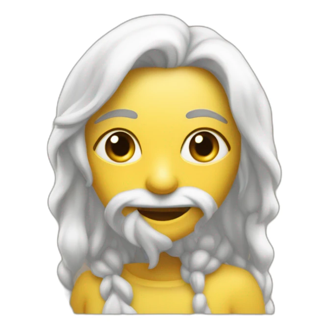 Givrali with a sign with the name "Emmy" sticker