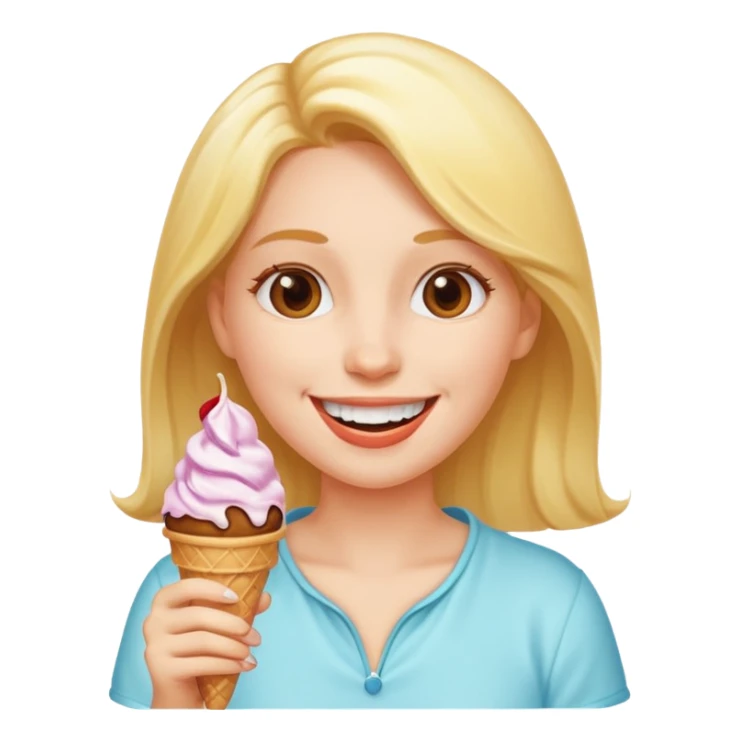 woman eats ice cream  sticker