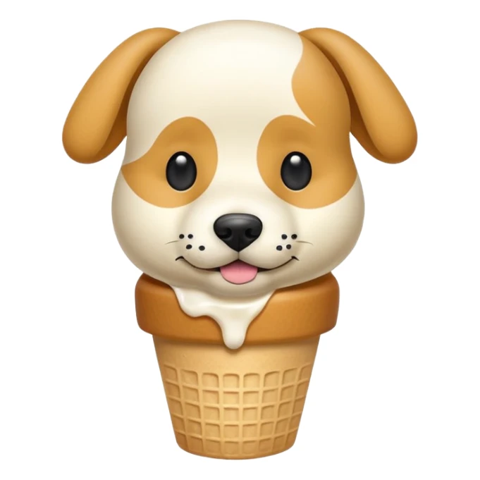 helado de perro en forma cuadrada que diga hello dog en el centro sticker