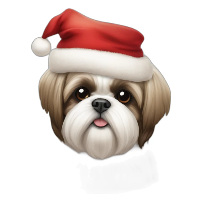 Shih tzu avec deco pere noel sticker
