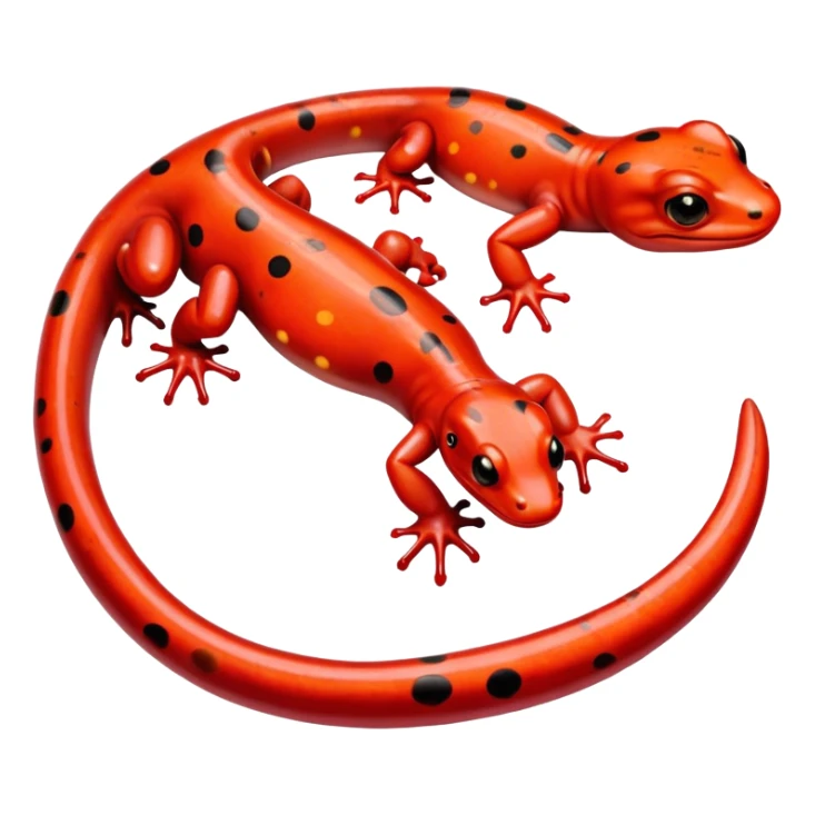 red-spotted salamander with black body and bright red spots sticker