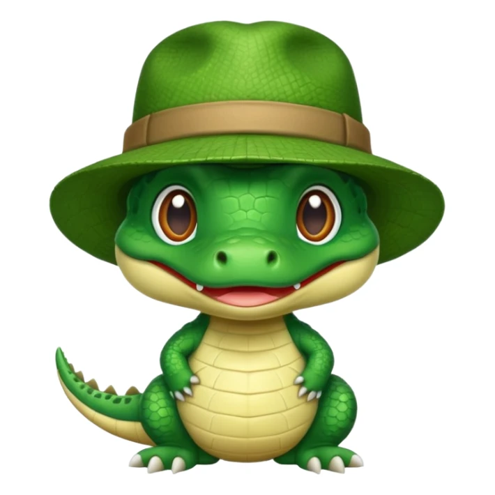 baby crocodile in hats sticker
