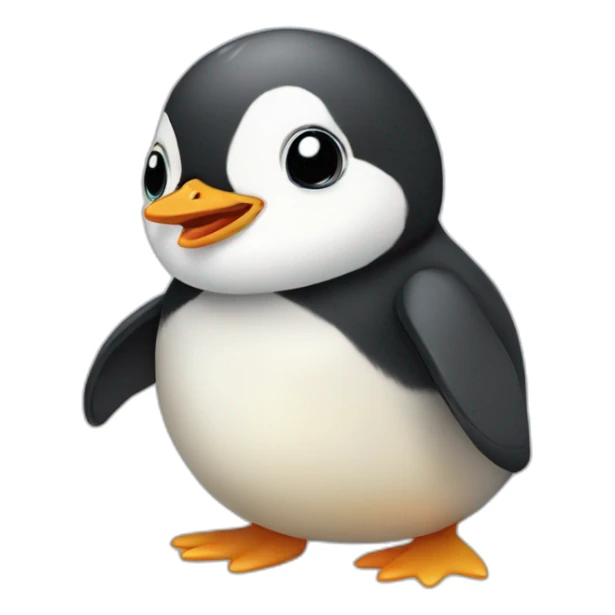 round body baby chick penguin sticker