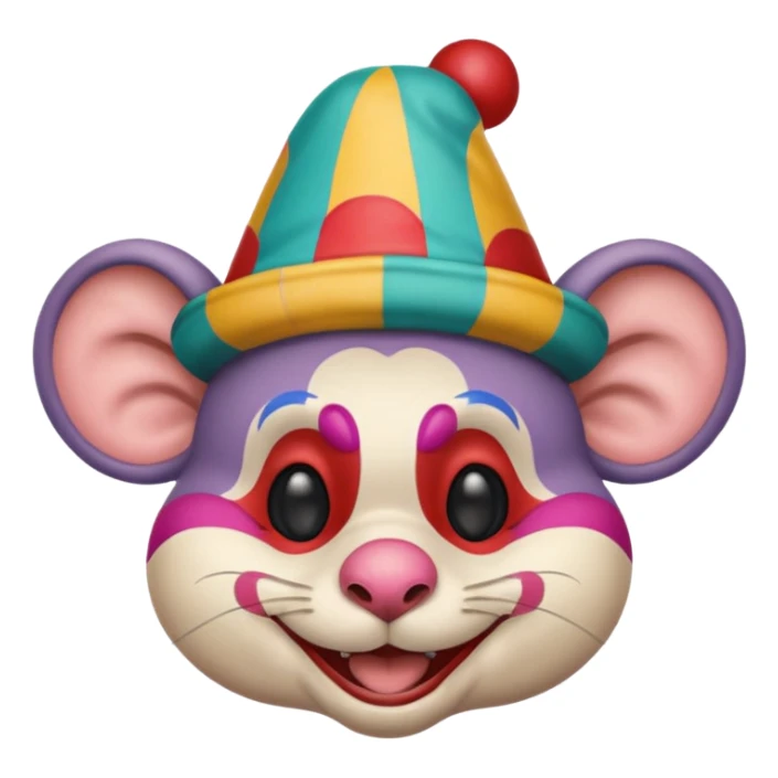 I want a rat that is also a clown  sticker