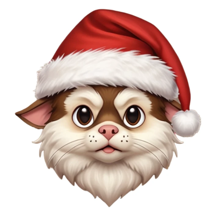 mogwai from the movie gremlins with a santa hat sticker
