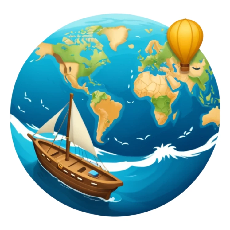 navegar, mar, mundo, mapa, brújula, dirección sticker