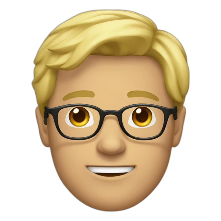 Quentin fitamant, a blond man with round glasses sticker