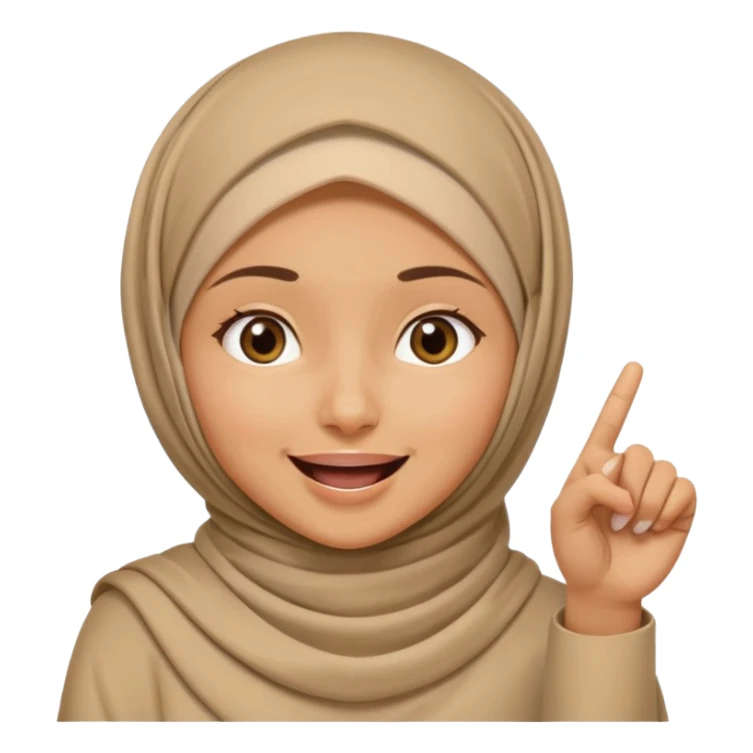 Girl wearing hijab and pointing laughing sticker
