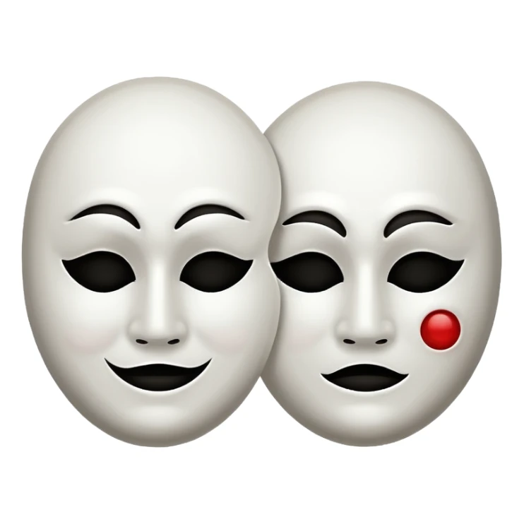 Two mask that is circling one is happy the other is sad sticker