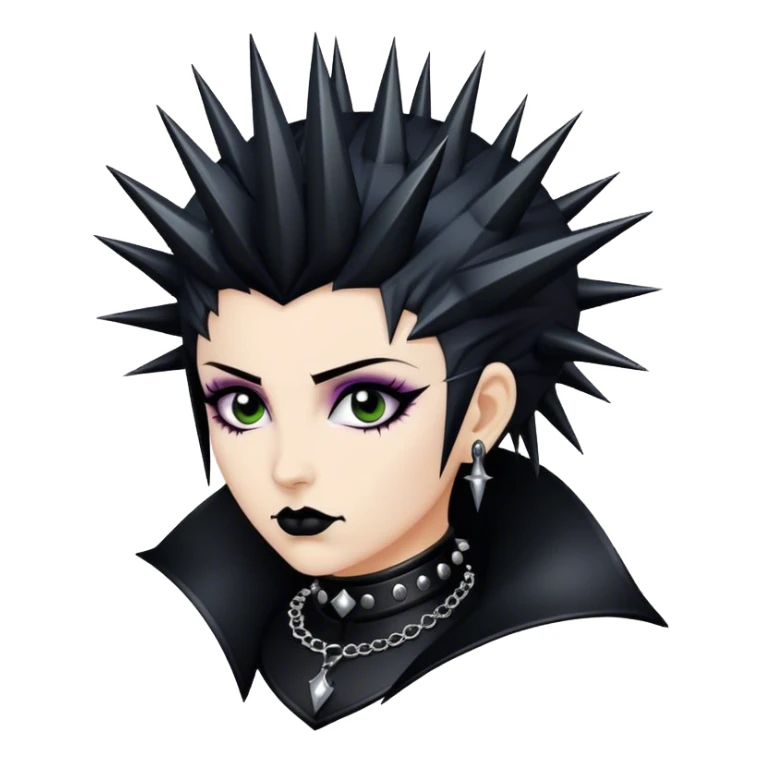 goth renaissance woman with spiked collar sticker