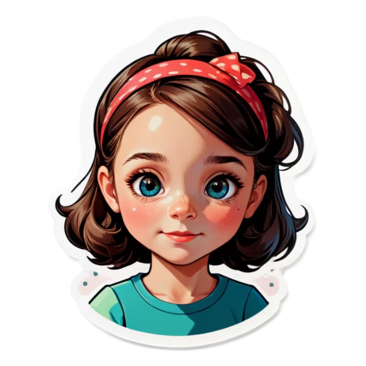 realistic portrait of girl sticker
