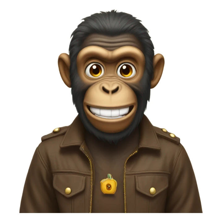 Stinky monkey man happy poop emoji sticker