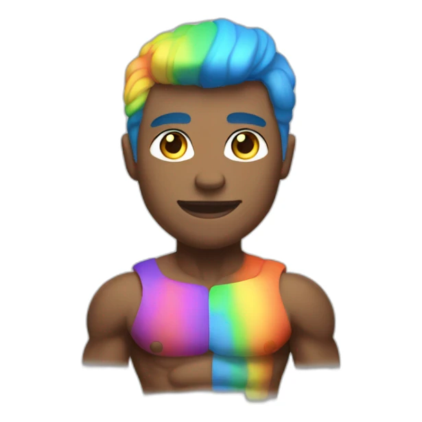 Muscle gay with rainbow skin sticker