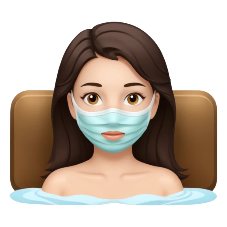 aesthetic brunette girl in spa face mask relaxe sticker