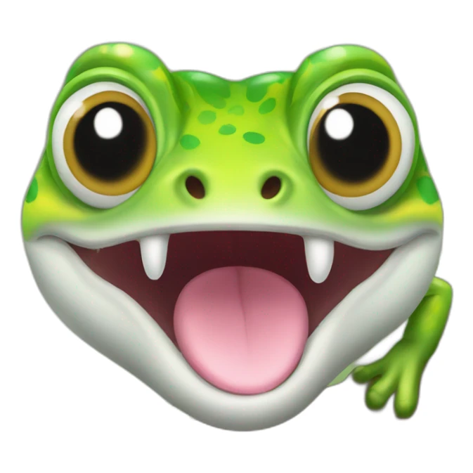 gecko with tongue hanging out sticker