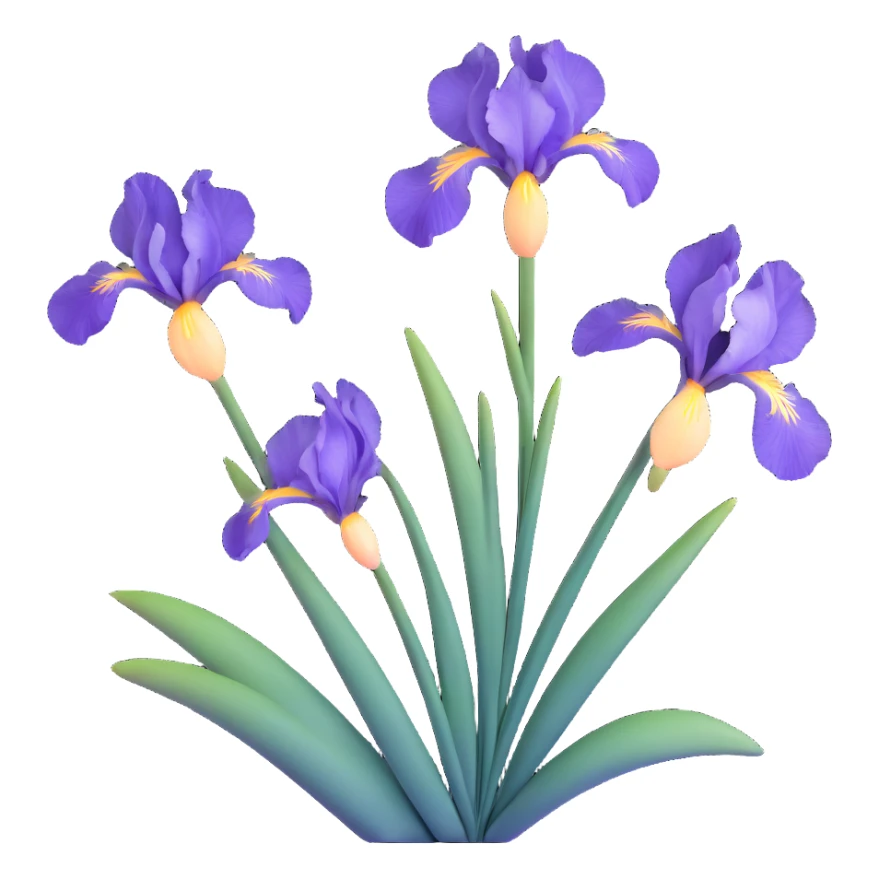 Traditional Japanese iris (hanashobu) depicted in sumi-e ink painting style, with graceful brush strokes, subtle gradient colors, and minimalist zen aesthetic sticker