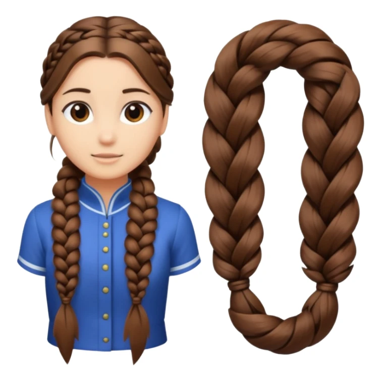 just hair braided hair tail sticker
