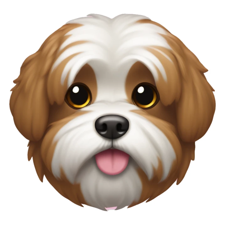 Um shitzu marrom com um laço rosa na cabeça sticker