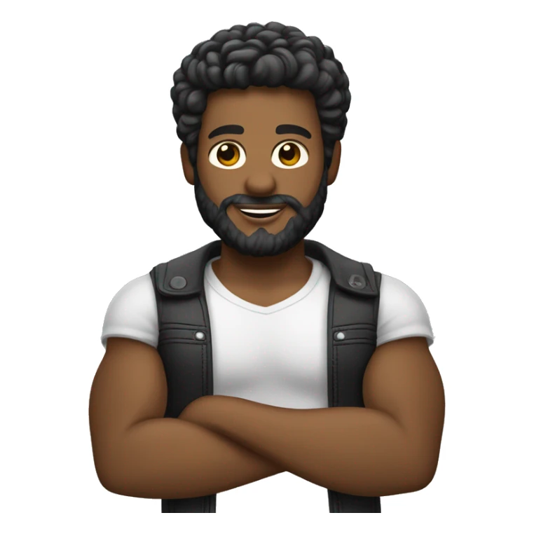 boneco moreno de cabelo preto cacheado e de corpo inteiro sticker