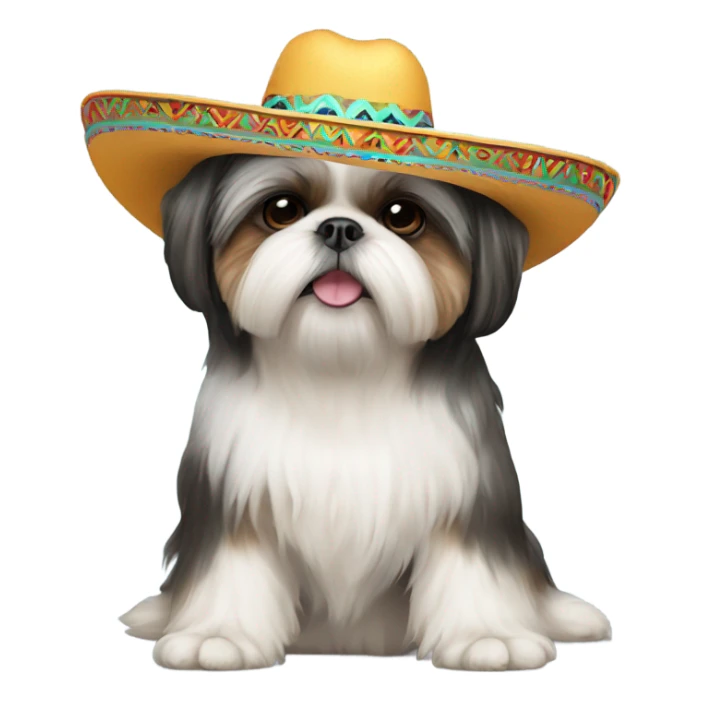 Shih Tzu wearing sombrero sticker