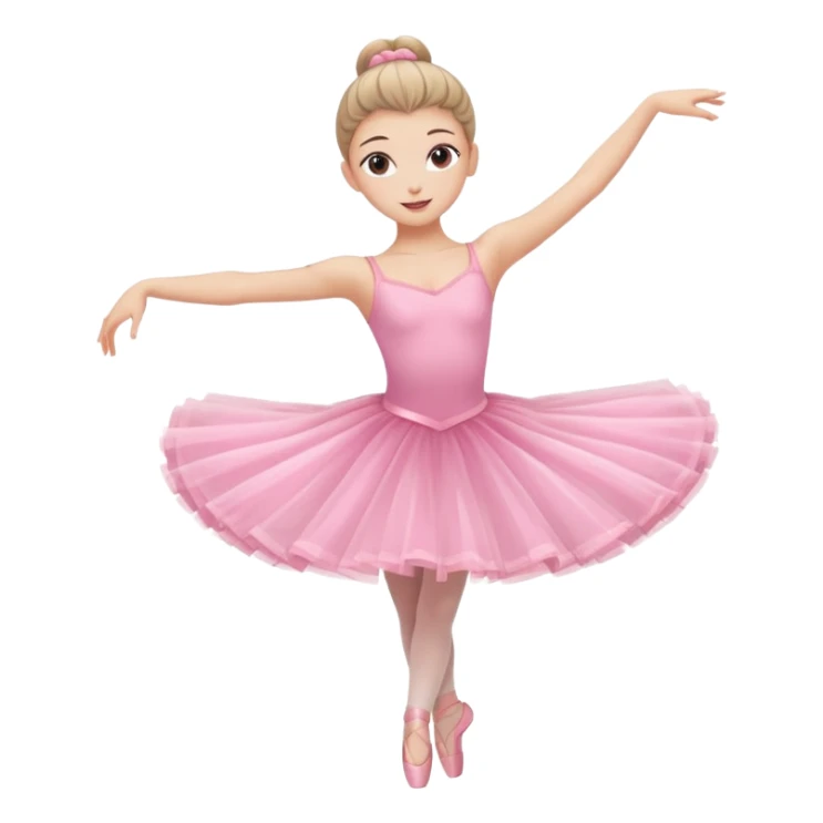 A graceful ballerina in a pink tutu, spinning lightly with arms curved elegantly with her legs
 sticker