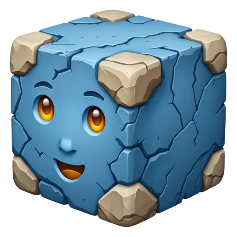 american-blue-intricate-stone-age-rocky-crusted-cube-shaped sticker