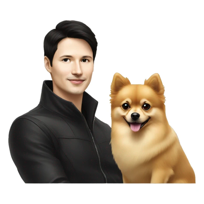 Pavel Durov and Pomeranian dog sticker