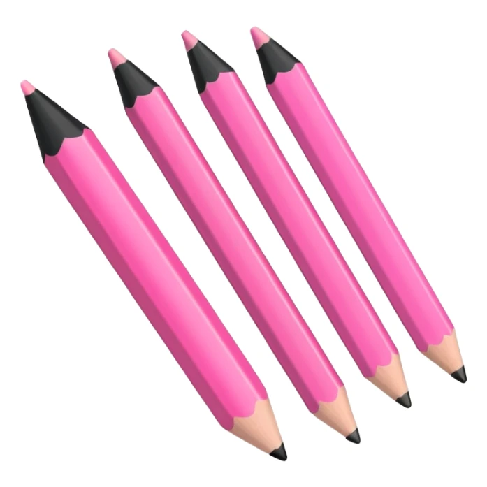 2 pink and 3 black pencil emoji sticker