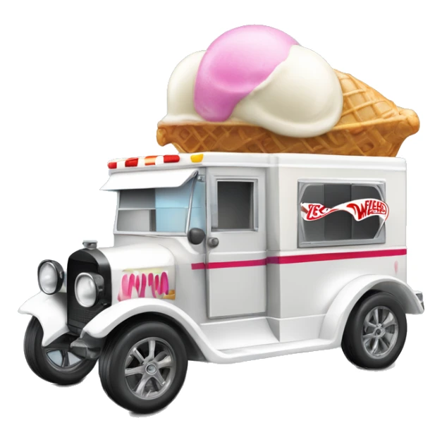 Hot wheels style, ice cream truck from 1917 with wide mag wheels  sticker