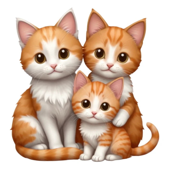 6 tiny kittens cuddling together all different colours, the first one is grey and white, the second is ginger and white and the third is brown tabby and white sticker