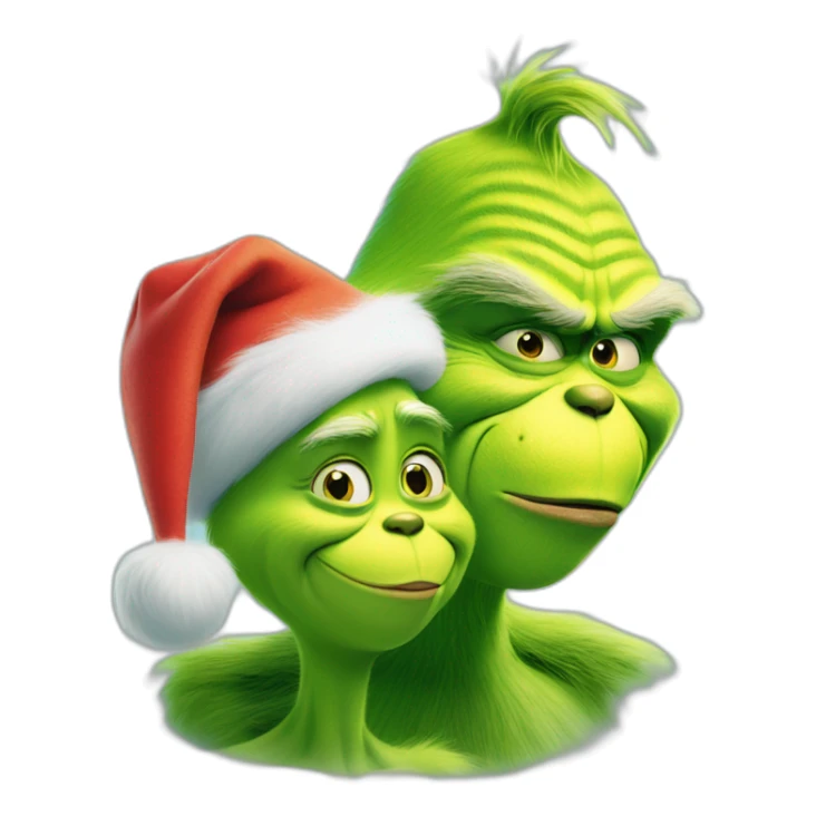 The grinch and Jim Carrey hugging sticker