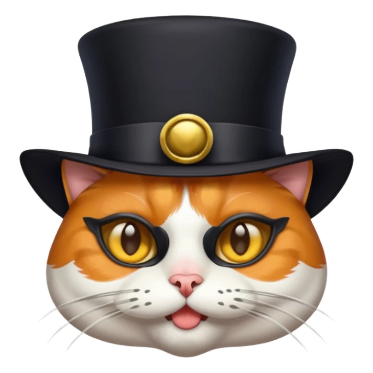 A CAT WEARINGA PLAGUE MASK AND A TOP HAT sticker