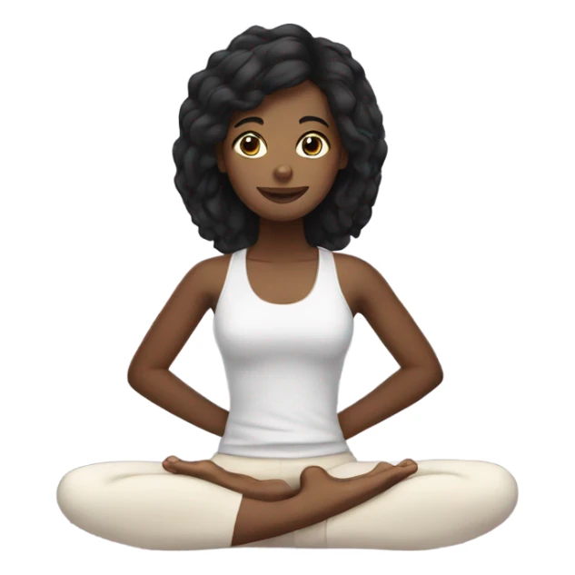  A black hair Girl doing yoga sticker