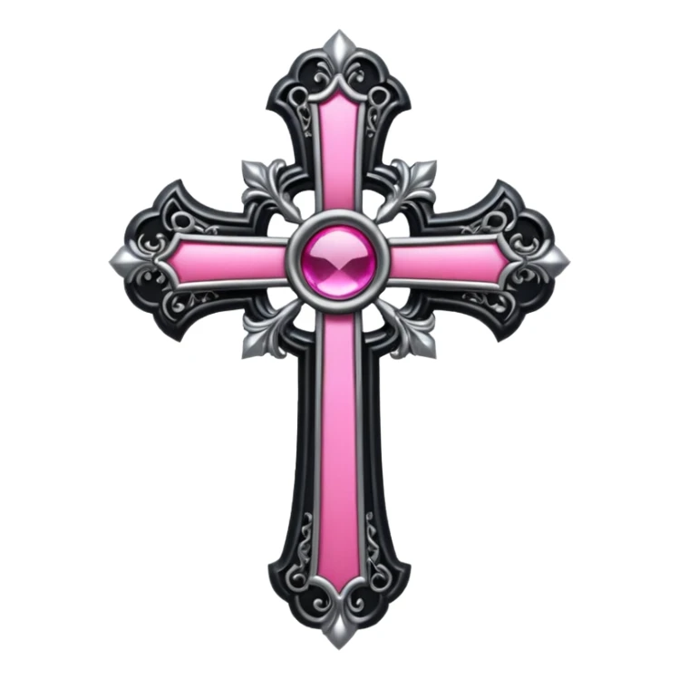 black pink goth cross , no woman sticker