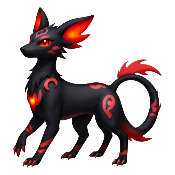 Salandit-Umbreon-Houndoom-Fakémon-hybrid-creature (full body)  sticker