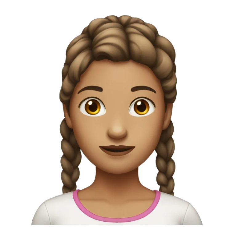 Girl with brown ponytail hair sticker