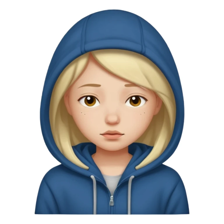 Girl wearing a hoodie sleepy sticker