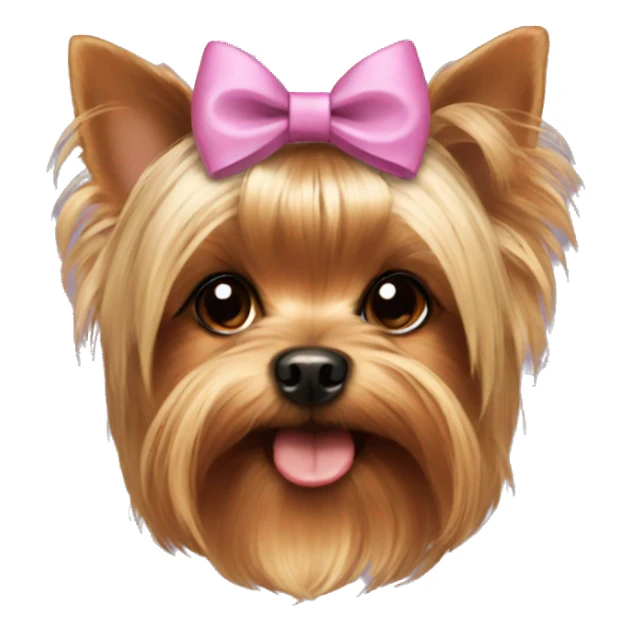 yorkie with a bow sticker