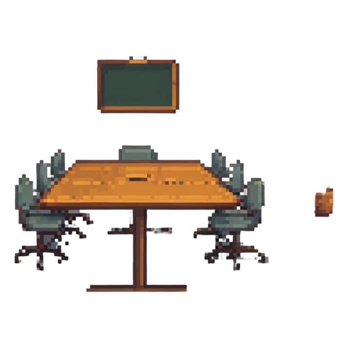 Meeting room in purple colors sticker