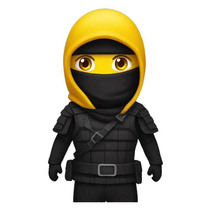 only one normal emoji 😍 like a ninja style- colors black, red, yellow like german flag sticker