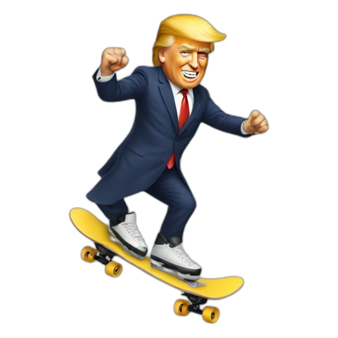 Trump on a skate  sticker