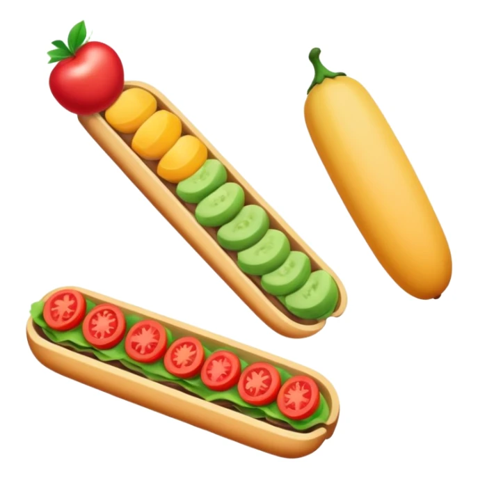 food arranged in a neat row sticker