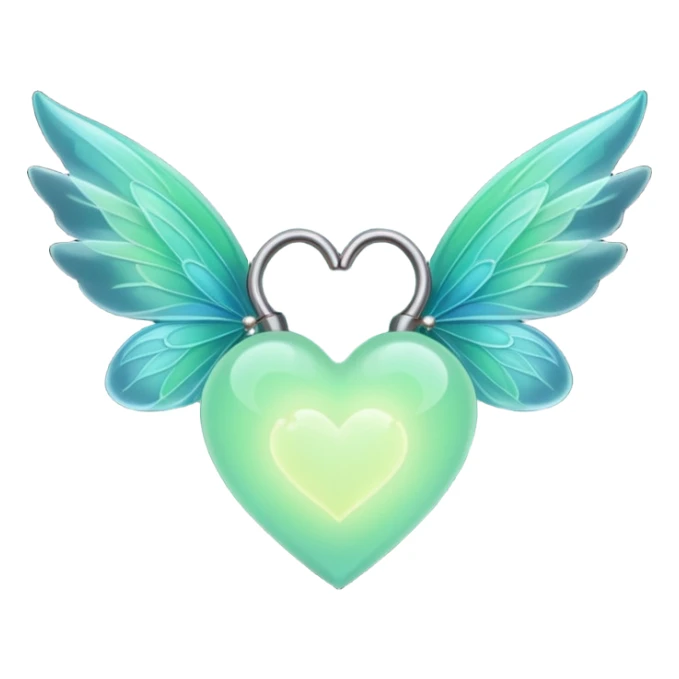 glow in the dark heart with fairy wings sticker