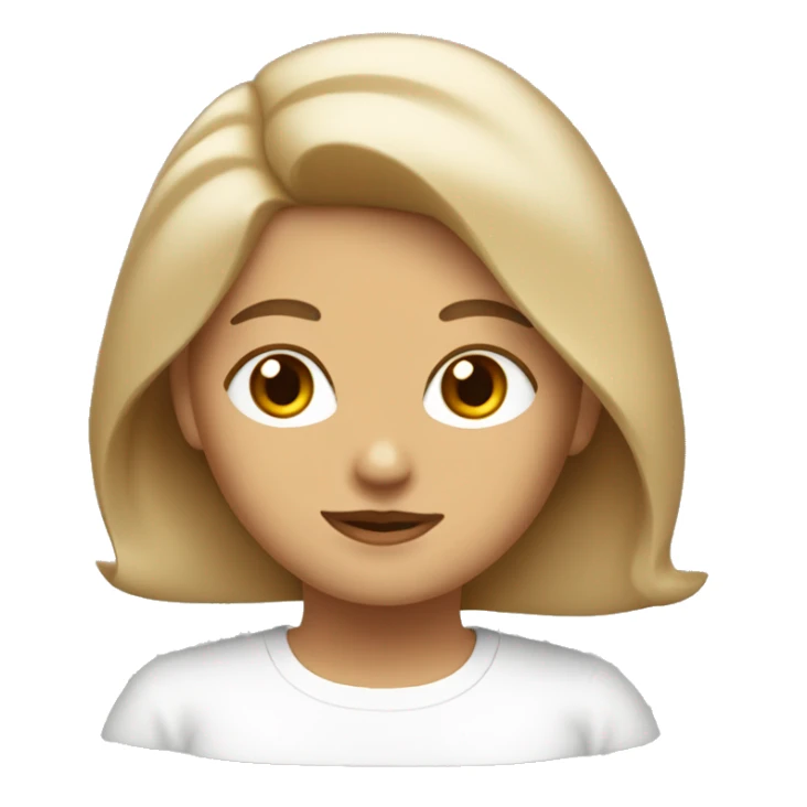 Gato blanco con una mujer cabello liso castaño  sticker