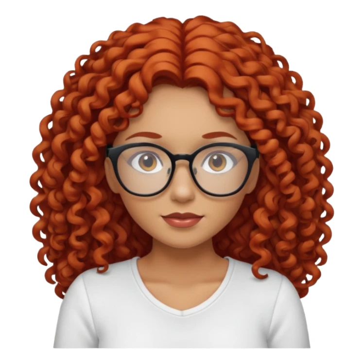 rizada peli roja , trigueña , con lentes y top blanco pelo largo  sticker
