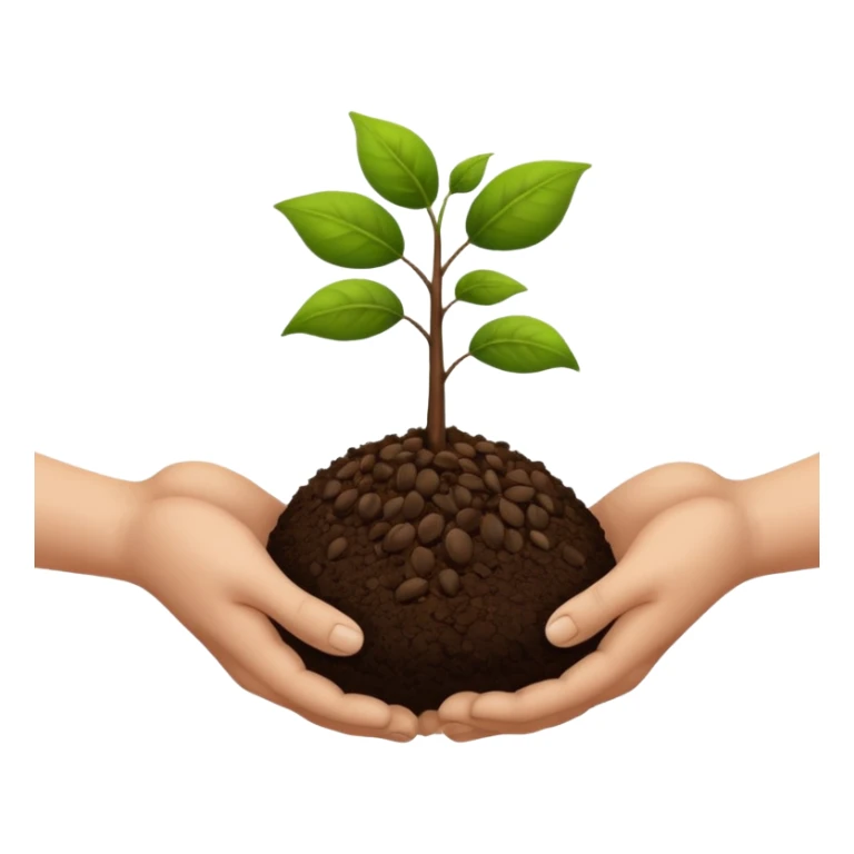 es werden saamen von einer hand in die erde getan ohne pflanze sticker