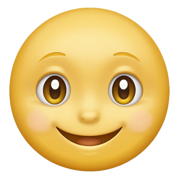 Emoji, yellow round smiling face, shy expression sticker