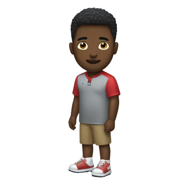 Recreate this emoji 🏌🏾‍♂️.  Make it look exactly the same but with a red shirt and black pants on sticker