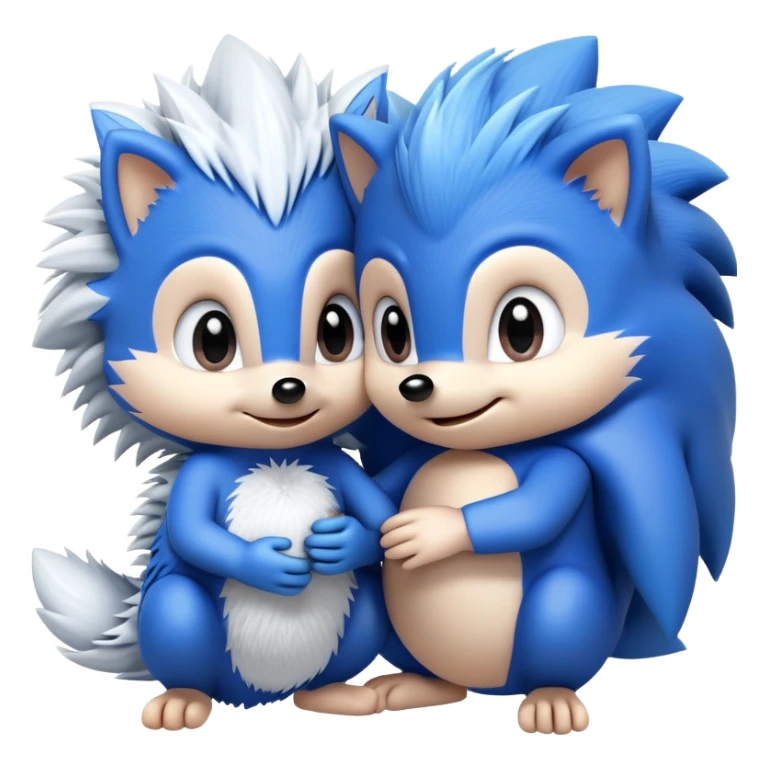 Baby Sonic the Hedgehog and baby Silver the Hedgehog together sticker
