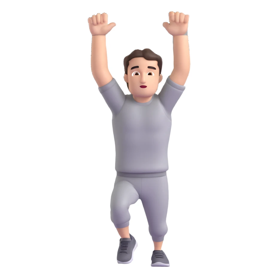 Rocky Balboa running up museum steps, raising arms in victory, grey sweats sticker